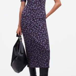 Madewell Floral Drapey Pull-On Midi Skirt | size S